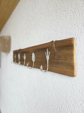 Garderobe Garderobenbrett Altholz alte Bretter 5 Haken aus Silberbesteck