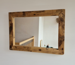 Altholz Spiegel  S2159 Alter Boden einer alten Bauernstube upcycling nachhaltigü