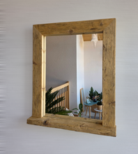 Spiegel alte Balken S2204 Badspiegel mit Ablage Altholz Altholzspiegel Holzspiegel Wandspiegel