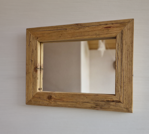 Altholz Spiegel S2143 antik Wandspiegel upcycling nachhaltig Handarbeit Badspiegel Toilettenspiegel optik Alteiche