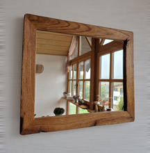 Altholz Spiegel 52x45 alteiche  S2191 Arber  Bayerischen Wald unikat upcycling nachhaltig Badspiegel Holzspiegel Wandspiegel Toilettenspiegel