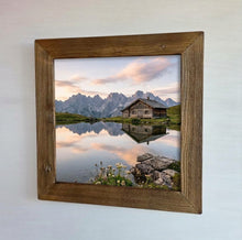 Altholz Bilderrahmen 40x40 cm rustikal, sonnenverbranntes Scheunenholz handgefertigt mit Glas, Vintage Fotorahmen Holz Unikat, Wanddeko B2530