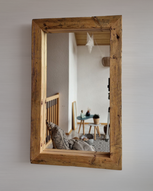 Altholz Spiegel S2080 antik Wandspiegel upcycling nachhaltig Handarbeit Badspiegel Toilettenspiegel