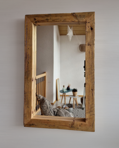 Altholz Spiegel S2080 antik Wandspiegel upcycling nachhaltig Handarbeit Badspiegel Toilettenspiegel