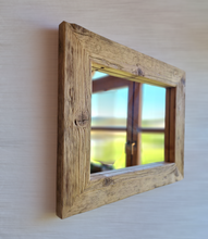 Altholz Spiegel S2102 antik Wandspiegel upcycling nachhaltig Handarbeit Badspiegel Toilettenspiegel optik Alteiche