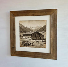 Altholz Bilderrahmen 40x40 cm rustikal, sonnenverbranntes Scheunenholz handgefertigt mit Glas, Vintage Fotorahmen Holz Unikat, Wanddeko B2530