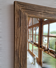 Spiegel alte Bretter S2183  Badspiegel mit Ablage sonnenverbrannt Altholz Holzspiegel