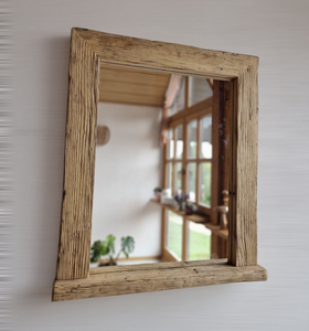 Spiegel alte Balken S2190 Badspiegel mit Ablage Altholz Altholzspiegel Holzspiegel Wandspiegel