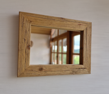 Altholz Spiegel S2143 antik Wandspiegel upcycling nachhaltig Handarbeit Badspiegel Toilettenspiegel optik Alteiche