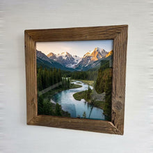 Altholz Bilderrahmen 40x40 cm rustikal, sonnenverbranntes Scheunenholz handgefertigt mit Glas, Vintage Fotorahmen Holz Unikat, Wanddeko B2531