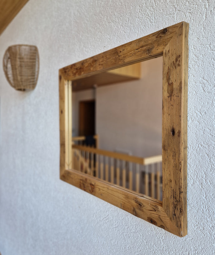 Altholz Spiegel  S2158 Alter Dielenboden einer alten Bauernstube upcycling nachhaltig Badspiegel Wohnspiegel Wandspiegel