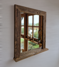 Spiegel alte Bretter S2183  Badspiegel mit Ablage sonnenverbrannt Altholz Holzspiegel