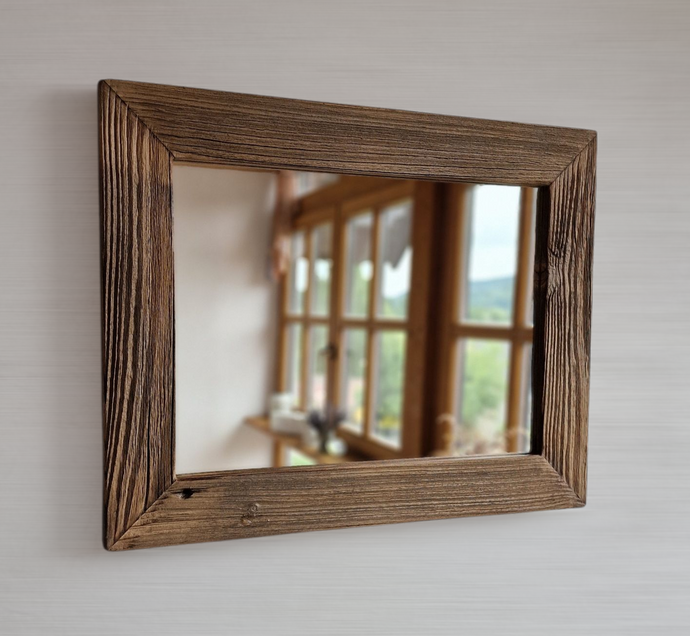 Altholz Spiegel Holzspiegel massiv S2181 aus alter Scheune upcycling nachhaltig