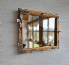 Altholz Spiegel  50 x 57 Antiko S2297 Fensterspiegel 1845 Spiegelfenster Badspiegel