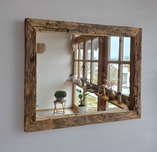 Altholz Spiegel Loftspiegel massiv S2213 aus Gerüstbohlen 57x70  Loft upcycling nachhaltig8