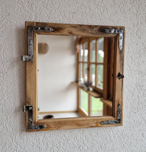 Altholz Spiegel  52 x 56 Antiko S2173 Fensterspiegel 1845 Spiegelfenster Badspiegel