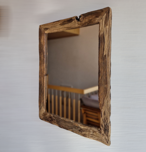 Altholz Spiegel S2129 antik Wandspiegel Alteiche 50 x 60 Badspiegel Altholzspiegel