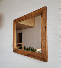 Altholz Spiegel 52x45 alteiche  S2191 Arber  Bayerischen Wald unikat upcycling nachhaltig Badspiegel Holzspiegel Wandspiegel Toilettenspiegel