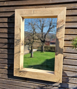 Altholz Spiegel S2083 antik Wandspiegel upcycling nachhaltig Handarbeit Badspiegel Toilettenspiegel optik Alteiche