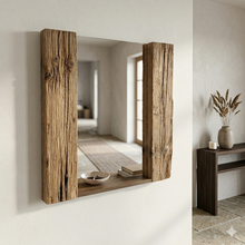 Altholz Spiegel  S2323 Alter Dielenboden einer alten Bauernstube upcycling nachhaltig Badspiegel Wohnspiegel Wandspiegel