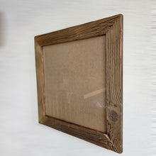 Altholz Bilderrahmen 40x40 cm rustikal, sonnenverbranntes Scheunenholz handgefertigt mit Glas, Vintage Fotorahmen Holz Unikat, Wanddeko B2531