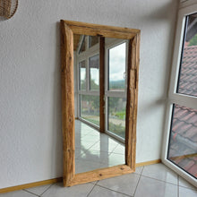 Exklusiver Altholzspiegel aus handgeschlagenen Balken – 92 x 176 cm | Unikat S2344 Altholzspiegel