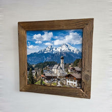 Altholz Bilderrahmen 40x40 cm rustikal, sonnenverbranntes Scheunenholz handgefertigt mit Glas, Vintage Fotorahmen Holz Unikat, Wanddeko B2531