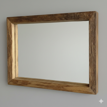 Spiegel Altholz alteiche  S2255 34x44 unikat upcycling nachhaltig Badspiegel Wandspiegel Holzspiegel Eiche