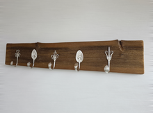 Garderobe Garderobenbrett Altholz alte Bretter 5 Haken aus Silberbesteck