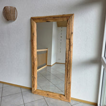 Exklusiver Altholzspiegel aus handgeschlagenen Balken – 92 x 176 cm | Unikat S2344 Altholzspiegel