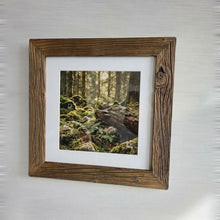 Altholz Bilderrahmen 40x40 cm rustikal, sonnenverbranntes Scheunenholz handgefertigt mit Glas, Vintage Fotorahmen Holz Unikat, Wanddeko B2532