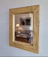 Altholz Spiegel S2143 antik Wandspiegel upcycling nachhaltig Handarbeit Badspiegel Toilettenspiegel optik Alteiche