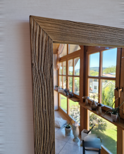 Spiegel alte Bretter S2188  Badspiegel mit Ablage sonnenverbrannt Altholz Holzspiegel Wandspiegel