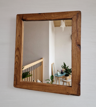Altholz Spiegel 52x45 alteiche  S2191 Arber  Bayerischen Wald unikat upcycling nachhaltig Badspiegel Holzspiegel Wandspiegel Toilettenspiegel