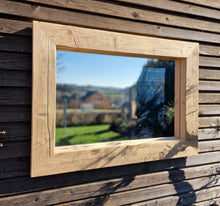 Altholz Spiegel S2083 antik Wandspiegel upcycling nachhaltig Handarbeit Badspiegel Toilettenspiegel optik Alteiche