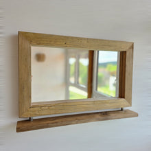 Spiegel aus Altholz mit Ablage |S2347 Wandspiegel Industrial | Handmade Spiegel aus Gerüstbohlen | Rustikales Unikat
