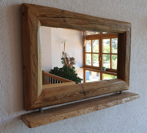 Altholz Spiegel Badspiegel Holzsspiegel mit Ablage