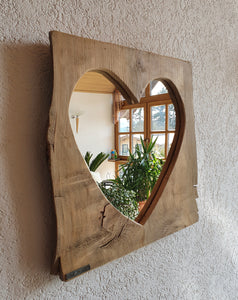 Altholz Spiegel Herzspiegel S1056 Wandspiegel Einzelstück